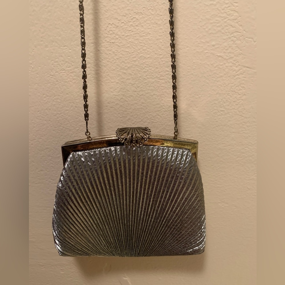 Macy's Silver Textured Clutch Wristlet